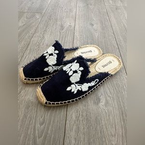 Soludos Espadrille Mules Navy Blue Size 7